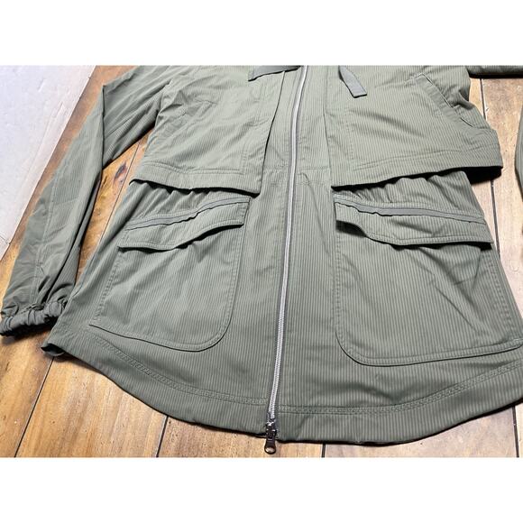 Lululemon Yogi Anorak Jacket Women’s Sz 6/8 Lined Hooded Fatigue Green Full Zip - Picture 2 of 10